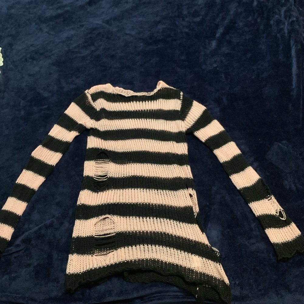 Striped Black and Pink Sweater